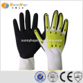 SOUFFLE SOLEIL 13 gauge blanc liner Nitrile gants d&#39;impact sablonneux avec TPR, gants de sport